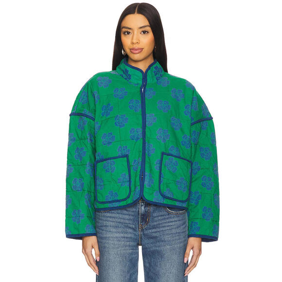 Free People Jackets & Blazers - NEW, Free people Chloe Jacket in Grass Combo size L #C4658